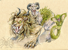 Chimera  Chimera are dangerous, unpredictable and certainly don't make good pets. Thankfully they are rare, found in areas with high concentrations of wild magic.